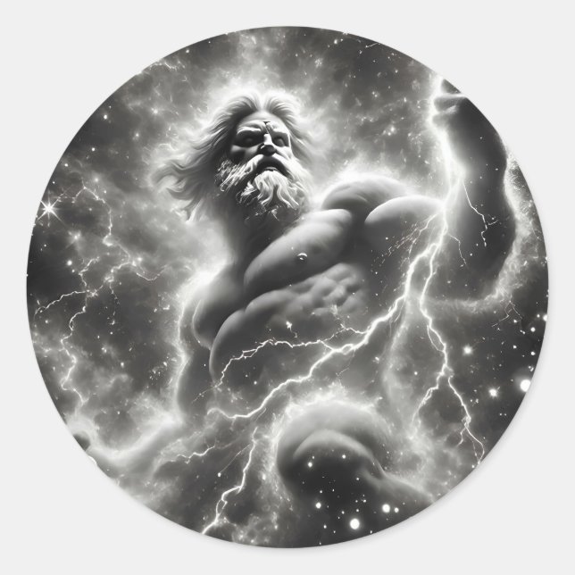 the mighty zeus runder aufkleber (Vorderseite)