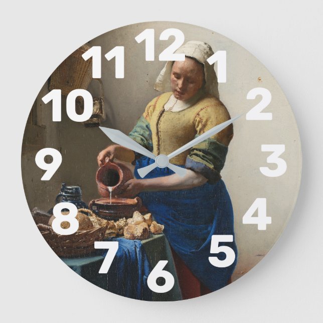 The Milk Maid Große Wanduhr (Vorderseite)