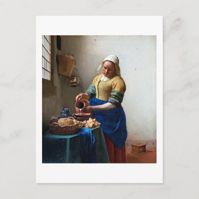 The Milkmaid, Johannes Vermeer, 1657-1658 Postkarte (Vorderseite)