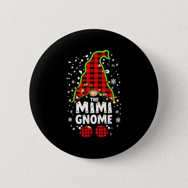 The Mimi Gnome Matching Family Christmas Outfit Gr Button (Vorderseite)