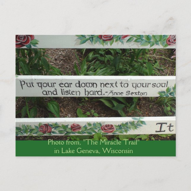 "The Miracle Train" Inspiration Zitat Postkarte (Vorderseite)