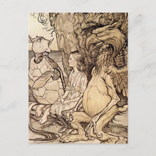 "The Mock Turtle's Story" von Arthur Rackham Postkarte (Vorderseite)
