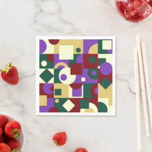 The Modern Art Cubism Squares Circles Appetizer Di Serviette