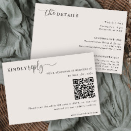 The Modern Neutral RSVP and Details Card  Einladung