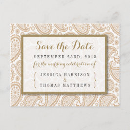 The Modern Paisley Wedding Collection - Brown Ankündigungspostkarte