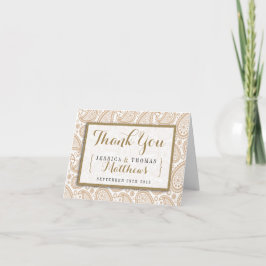 The Modern Paisley Wedding Collection - Brown Dankeskarte