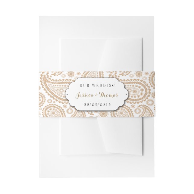 The Modern Paisley Wedding Collection - Brown Einladungsbanderole (Vorderseite Beispiel)