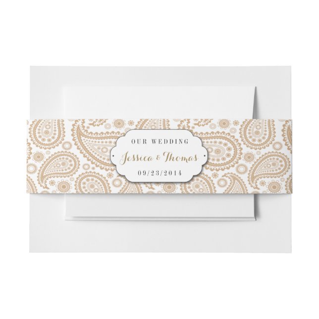 The Modern Paisley Wedding Collection - Brown Einladungsbanderole (Vorderseite Beispiel)