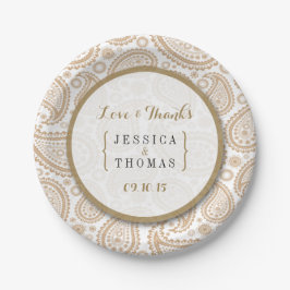 The Modern Paisley Wedding Collection - Brown Pappteller