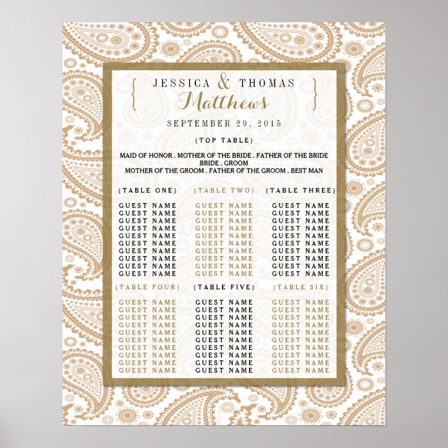 The Modern Paisley Wedding Collection - Brown Poster (Vorne)