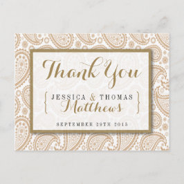 The Modern Paisley Wedding Collection - Brown Postkarte