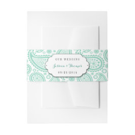 The Modern Paisley Wedding Collection - Green Einladungsbanderole