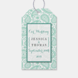 The Modern Paisley Wedding Collection - Green Geschenkanhänger