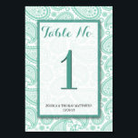 The Modern Paisley Wedding Collection - Green Tischnummer<br><div class="desc">Die schlichte und elegante moderne Paisley-Hochzeitskollektion ist ein atemberaubendes Design mit einem hübschen Paisleyprint in sanften Grün- und Weißtönen, das sich perfekt für jede moderne Hochzeitsfeier eignet. Diese Tischnummern können für Ihren besondere Anlass personalisiert sein und würden die passenden Karten für Ihre Hochzeit, Ihr Brautparty, Ihre Verlobungsfeier, Ihre Geburtstagsparty und...</div>