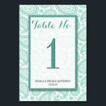 The Modern Paisley Wedding Collection - Green Tischnummer<br><div class="desc">Die schlichte und elegante moderne Paisley-Hochzeitskollektion ist ein atemberaubendes Design mit einem hübschen Paisleyprint in sanften Grün- und Weißtönen, das sich perfekt für jede moderne Hochzeitsfeier eignet. Diese Tischnummern können für Ihren besondere Anlass personalisiert sein und würden die passenden Karten für Ihre Hochzeit, Ihr Brautparty, Ihre Verlobungsfeier, Ihre Geburtstagsparty und...</div>