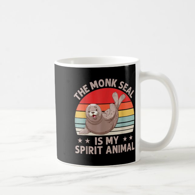 The Monk Seal Is My Srit Animal Caribbean Monk Sea Kaffeetasse (Rechts)