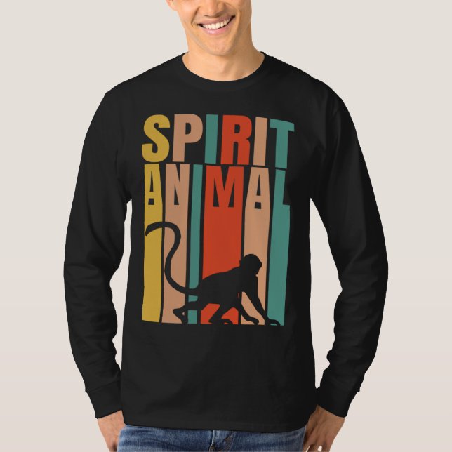The Monkey Is My Spirit Animal  Retro T-Shirt (Vorderseite)
