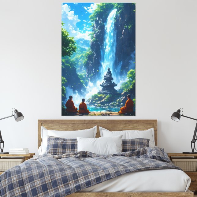 The Monks' Tranquil Ascent Leinwanddruck (Insitu (Schlafzimmer))