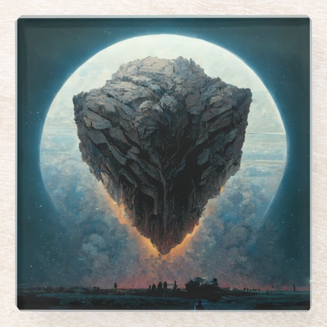 The Monolith Fantasy Sci-Fi Kunst Glasuntersetzer (Vorderseite)