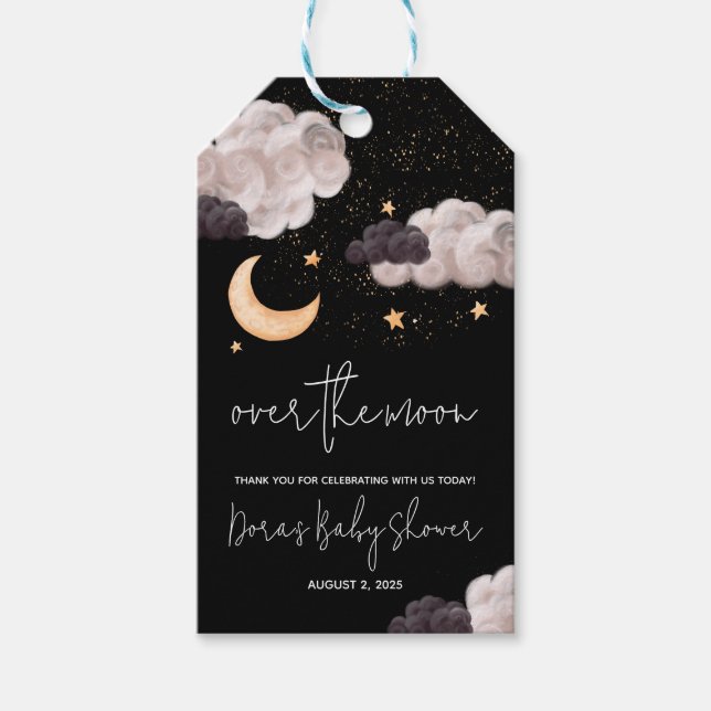 The Moon Nighttime Sky Baby Shower Vielen Dank Geschenkanhänger (Vorderseite)