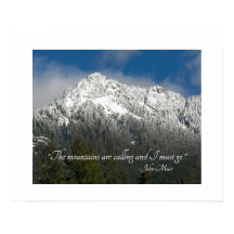 The Mountains are Calling Quote Snowy Mountain