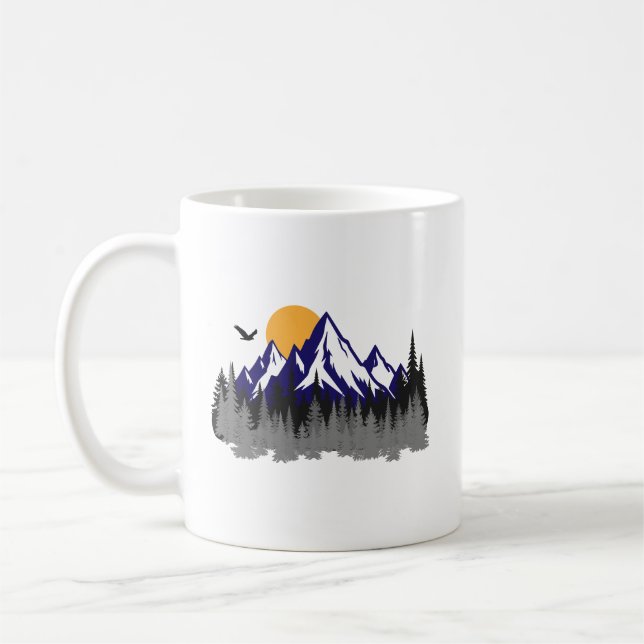 The mountains graphic hiking kaffeetasse (Links)