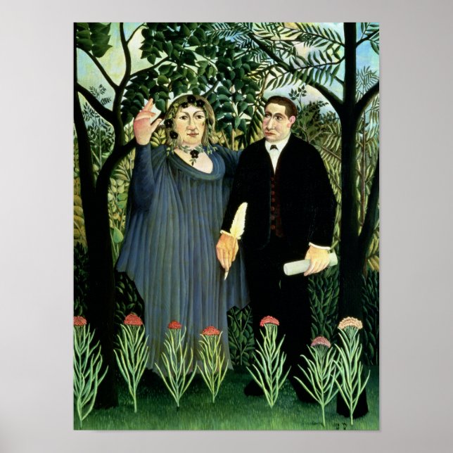 The Muse Inspirierend the Poet, 1908-09 Poster (Vorne)