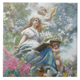 The Muse of Poesie (von Konstantin Makovsky) Fliese