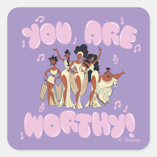 The Muses - You Are Worthy Square Sticker (Devant)