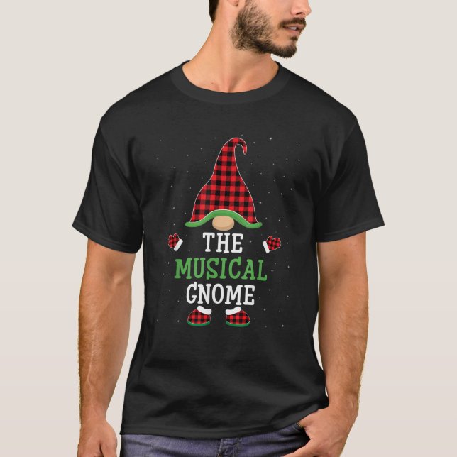 The Musical Gnome Funny Group Matching Christmas P T-Shirt (Vorderseite)