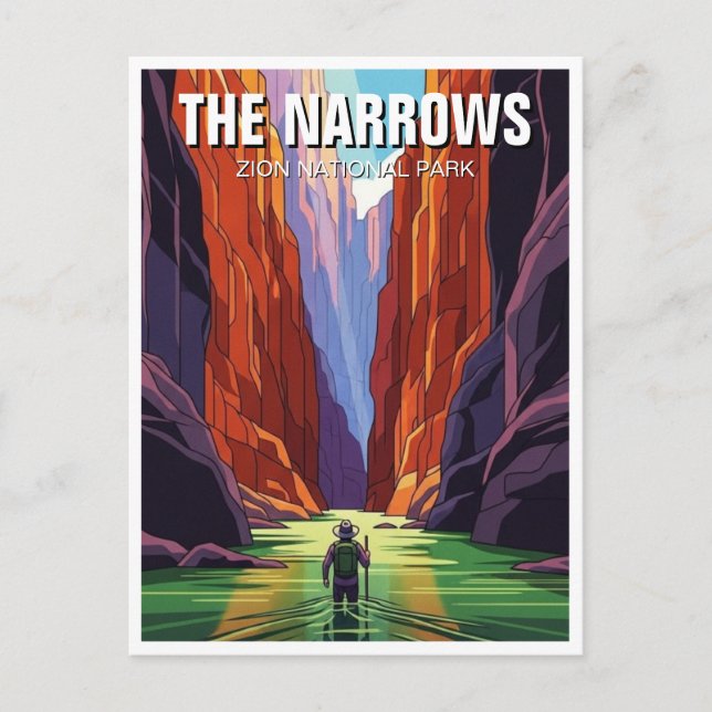The Narrows in Zion National Park Utah Postkarte (Vorderseite)