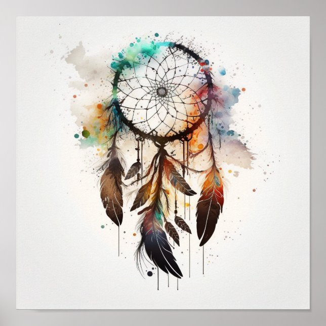 The Native American Dreamcatcher Art Print Poster (Vorne)