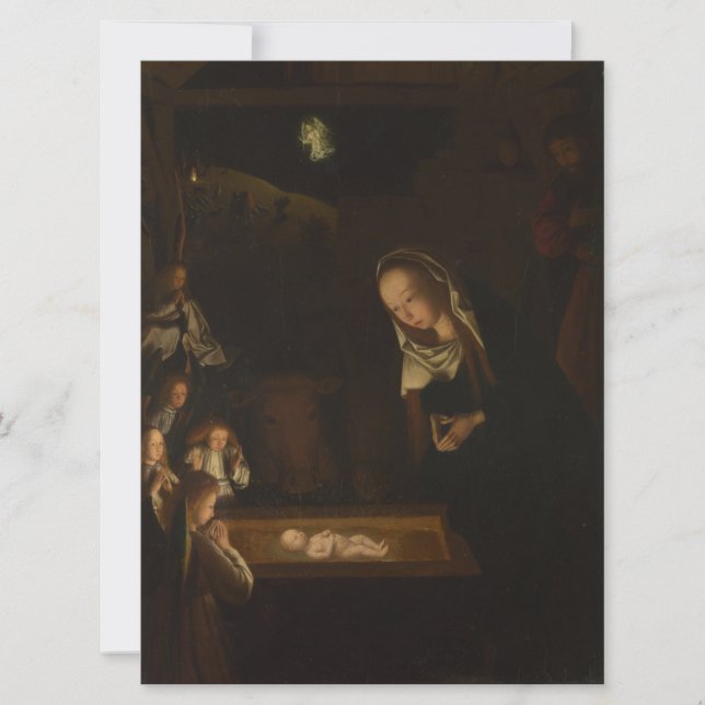 The Nativity at Night (Birth of Jesus, Christmas) Karte (Vorderseite)