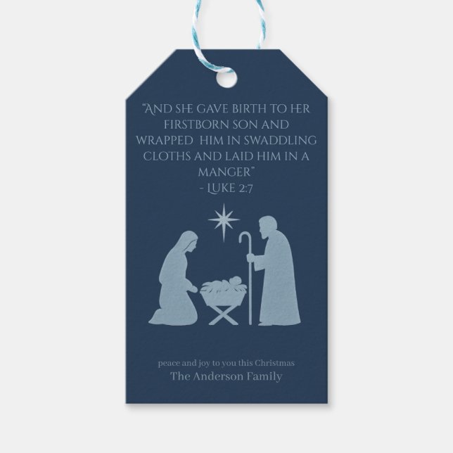 The Nativity Gift Tag– Birth of Jesus  Geschenkanhänger (Vorderseite)