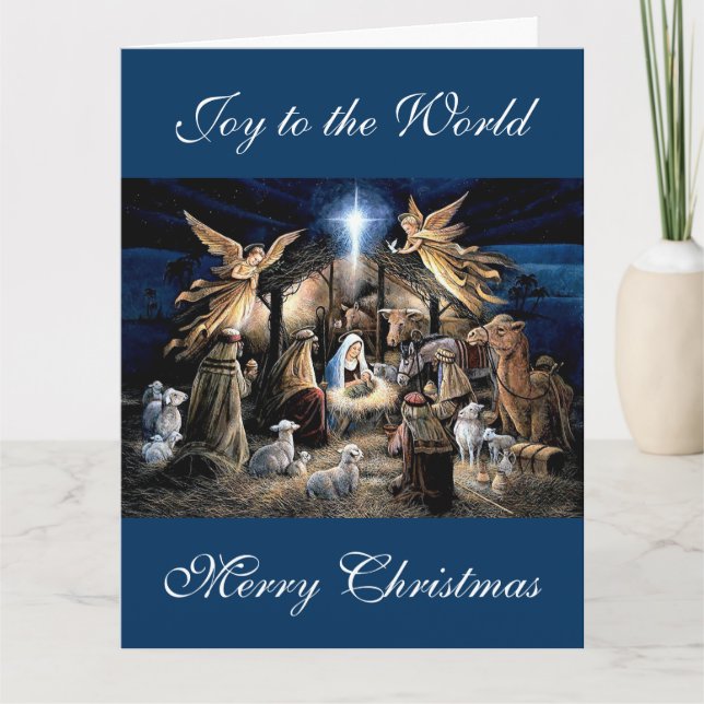 The Nativity of Baby Jesus Christmas Greetings Karte (Vorderseite)