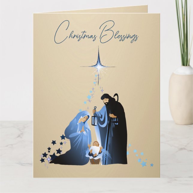 The Nativity of Baby Jesus Christmas Greetings Karte (Vorderseite)