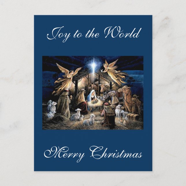 The Nativity of Baby Jesus Christmas Greetings Postkarte (Vorderseite)