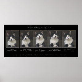"THE NEGOTIATOR" Funny Cat Foto Sequence Poster