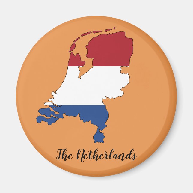 The Netherlands Flag Map Magnet (Vorne)