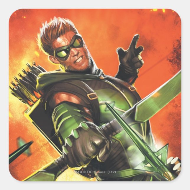 The New 52 - The Green Arrow #1 Quadratischer Aufkleber (Vorderseite)