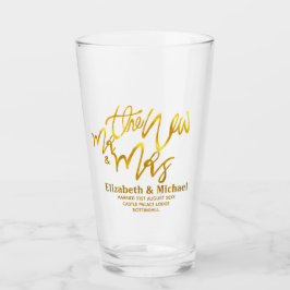 The New Mr and Mrs (Name, Datum, Ort) Gold Glas
