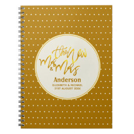 The New Mr. and Mrs (Name, Datum) Wedding Gold Dec Notizblock