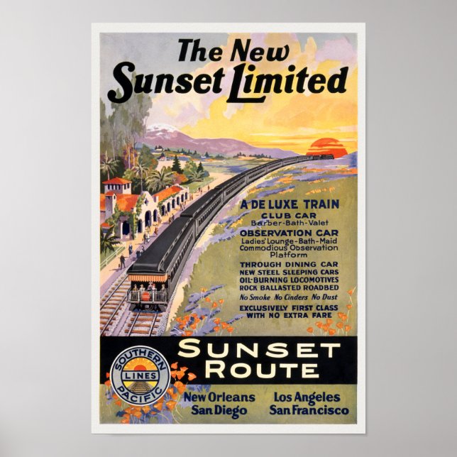 The New Sunset Limited Vintage Poster 1924 (Vorne)