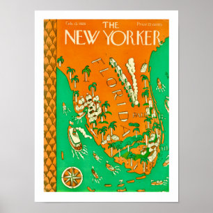 The New Yorker - Florida 12x16 Druck Poster