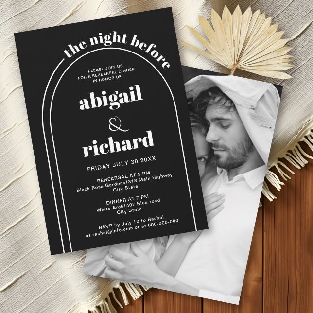 The Night Before black wedding Probe dinner Einladung (Von Creator hochgeladen)