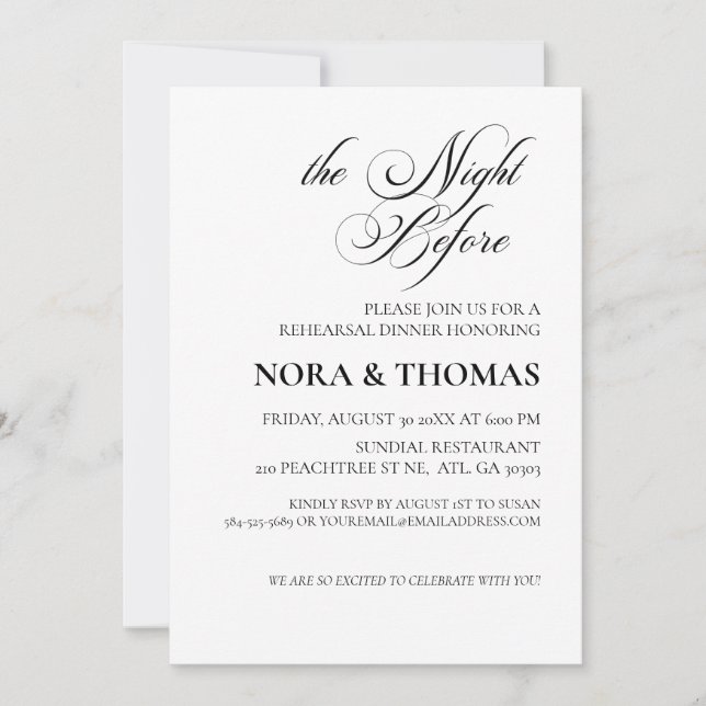The Night Before Rehearsal Dinner Invitation Einladung (Vorderseite)