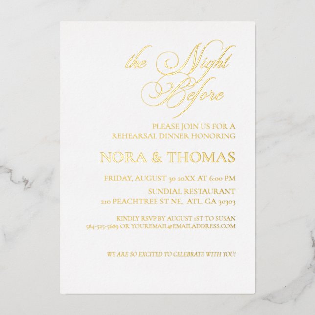The Night Before Rehearsal Dinner Invitation foil Folieneinladung (Vorderseite)