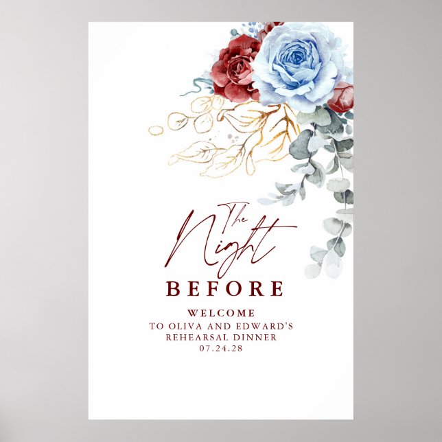 The Night Before Rehearsal Dinner Welcome Poster (Vorne)
