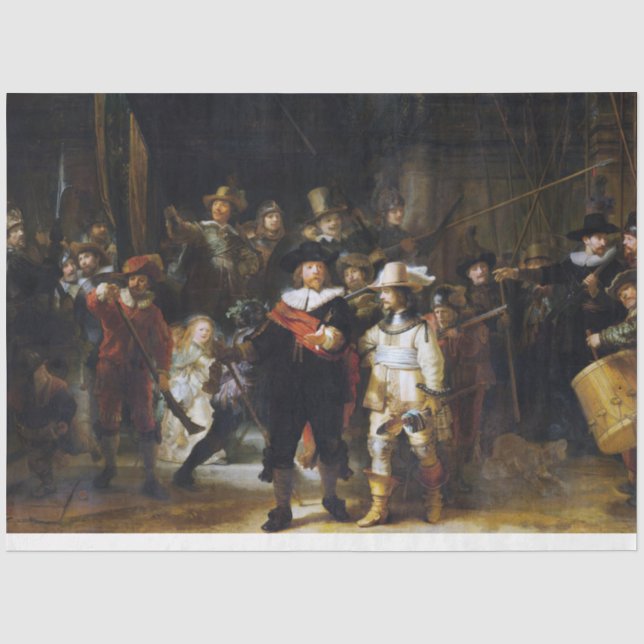 The Night Watch, Rembrandt, 1642 Seidenpapier (Vorderseite)