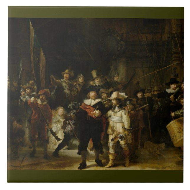 The Night Watch, Rembrandt van Rijn Fliese (Vorderseite)